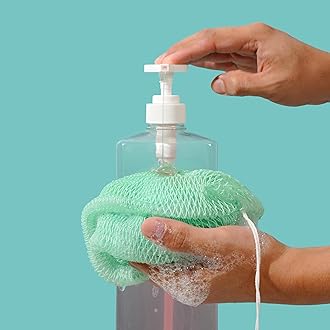 AFRIKI African Net Sponge – Exfoliating Body Scrubber, Black Owned & Rooted in Africa, All Skin Types | 45 in Long (Seafoam)