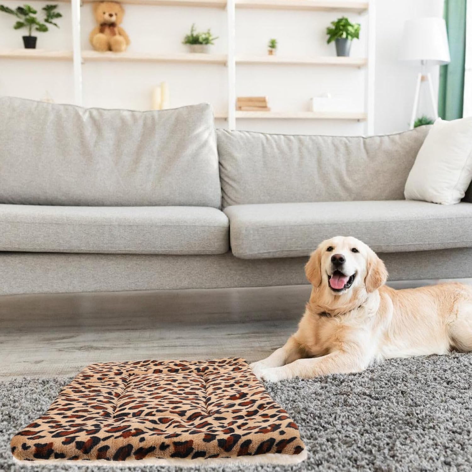 review POPETPOP Dog Blankets Soft Fluffy Fleece Pet Blanket Warm Sleep Mat Leopard Print Puppy Kitten Throw Blanket Doggy Mat for Dogs Puppy