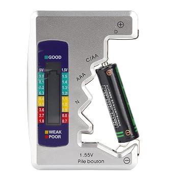 Digital Battery Tester Capacity Detector Checker Measuring Tool 90 x 60mm for Button, AAA, N, C, D, 9V, 1.5V Batteries
