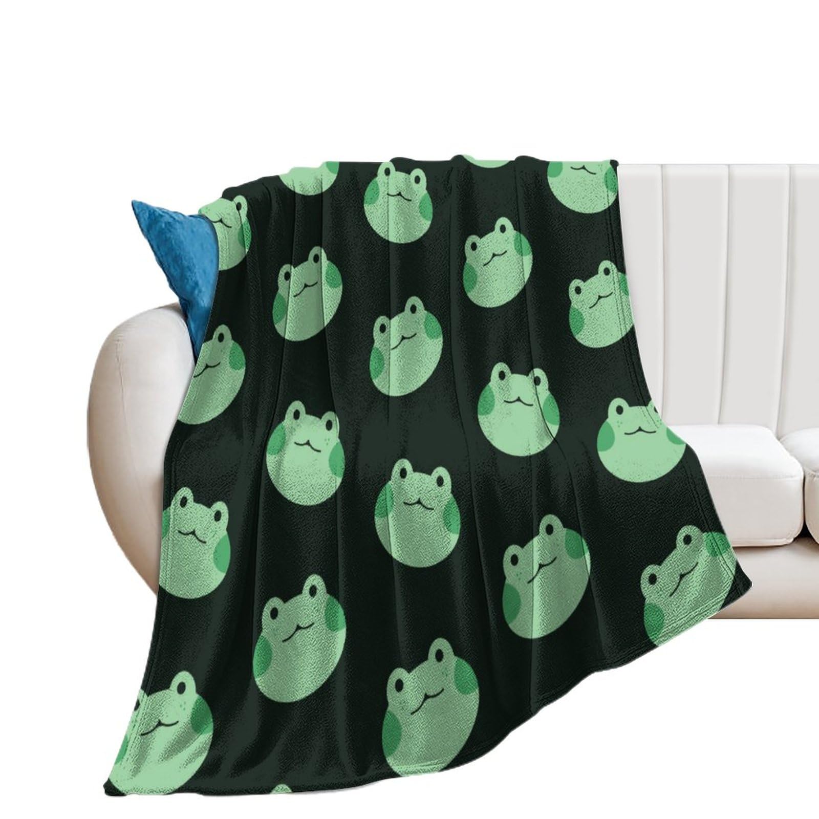 NIBABA Cute Funny Frog Blanket Fuzzy Throws, Soft Blankets for Men Women Boys Girls, Cozy Plush Comfy Microfiber Throw Blanket for Couch Sofa Bed 30x40inches (75x100cm)