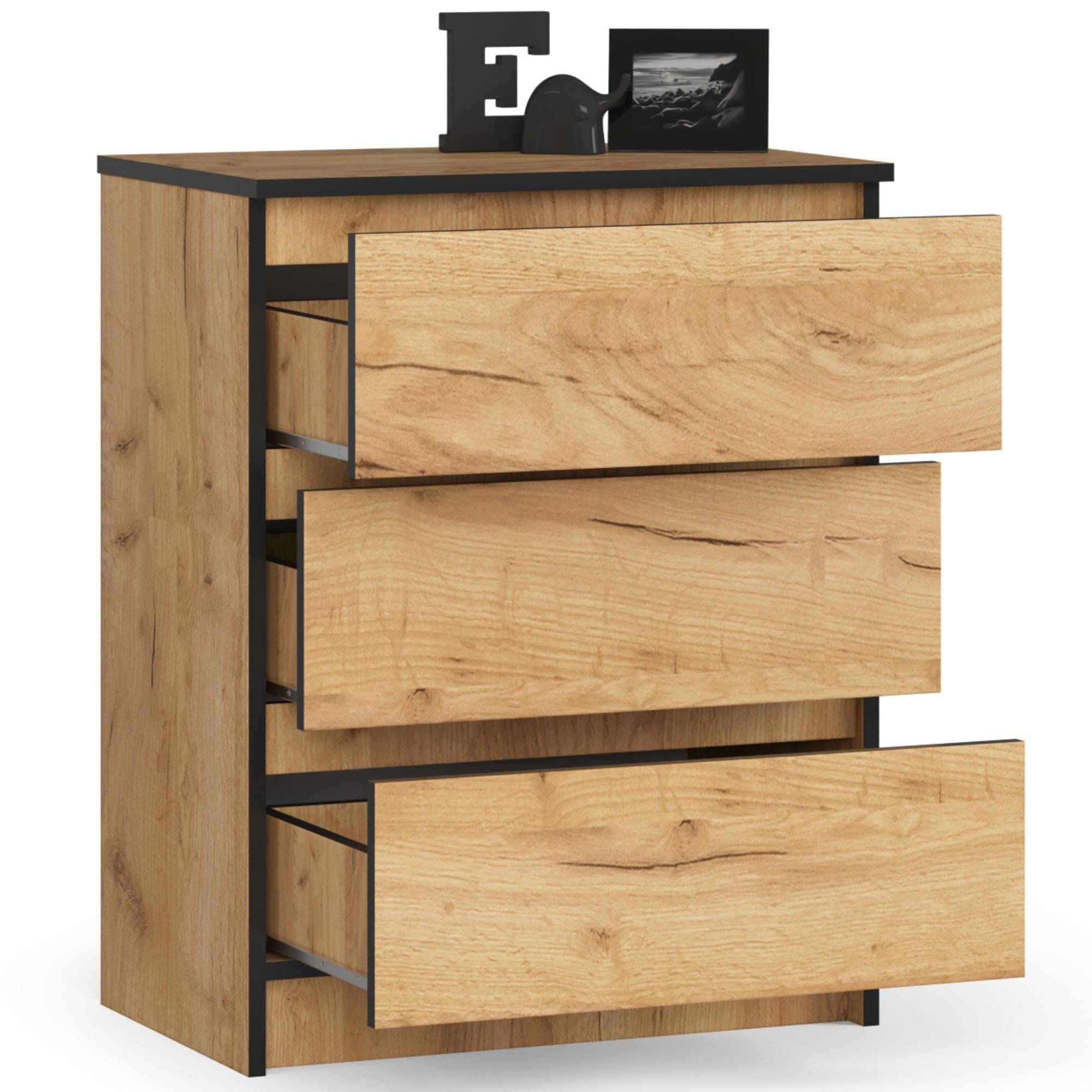 AKORD Ladencommode, nachtkastje, comodetekast, ideaal voor kleine voorwerpen, rolcontainer, laminaatplaat, duurzaam, elegant design