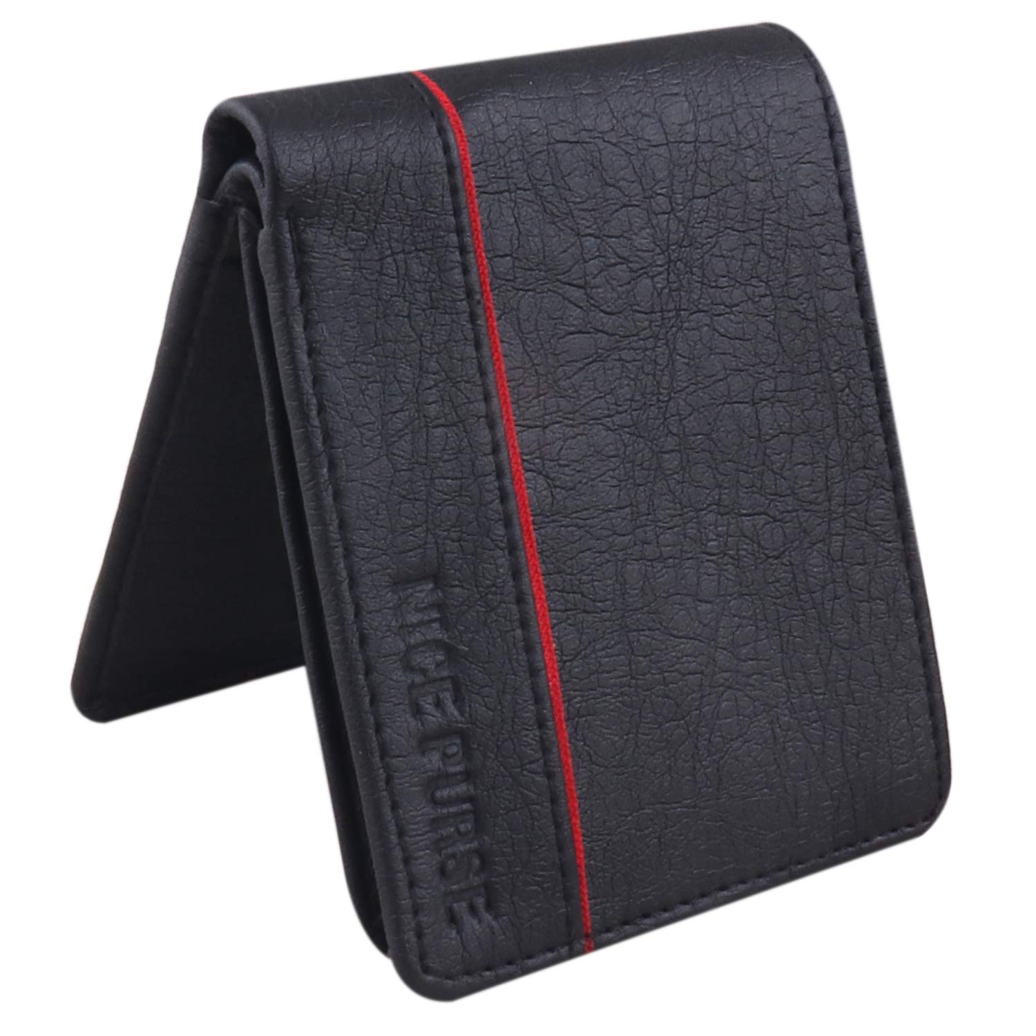 nice purse Mens Designer Black Artificial Leather Wallet (8 Card Slots)-picture-18