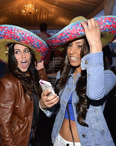 Miniatura 7 de DUNCHATY Auténtico sombrero de paja mexicana con ribete de serape, sombrero de disfraz para adultos para fiesta del Cinco de Mayo