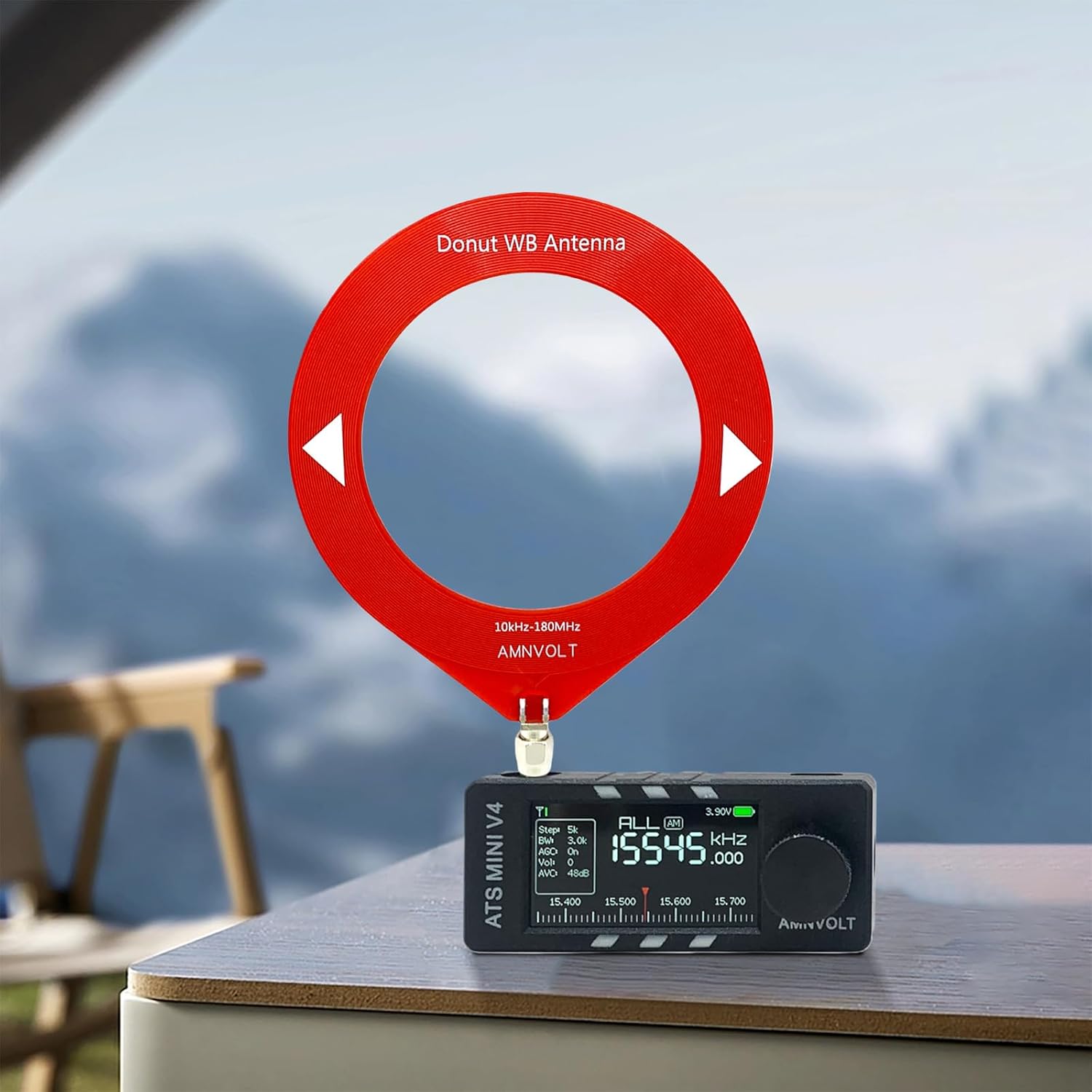 AMNVOLT V4 ATS MINI Portable Radio with 1.9-inch IPS Screen, AM FM LSB USB Transistor Receiver, Headphone Amplifier for Hiking & Camping