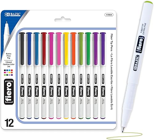 Miniatura 8 de BAZIC Fiero - Bolígrafo de punta de fibra de colores surtidos (3 unidades)