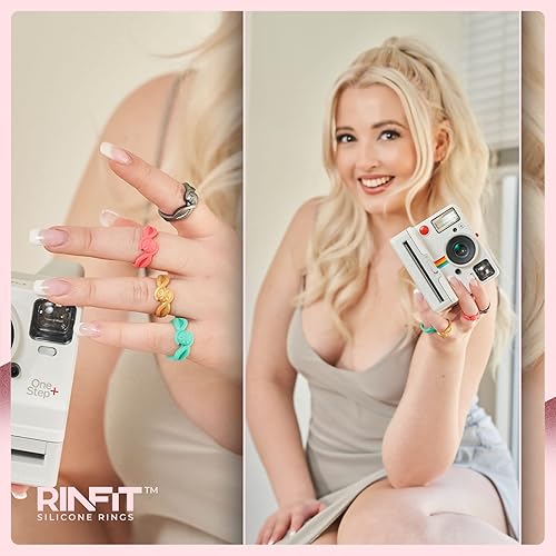 Miniatura 3 de Rinfit Anillos de silicona para mujer, anillo de silicona para mujer, anillos de novia o de promesa, anillos de boda de silicona redondos y perales