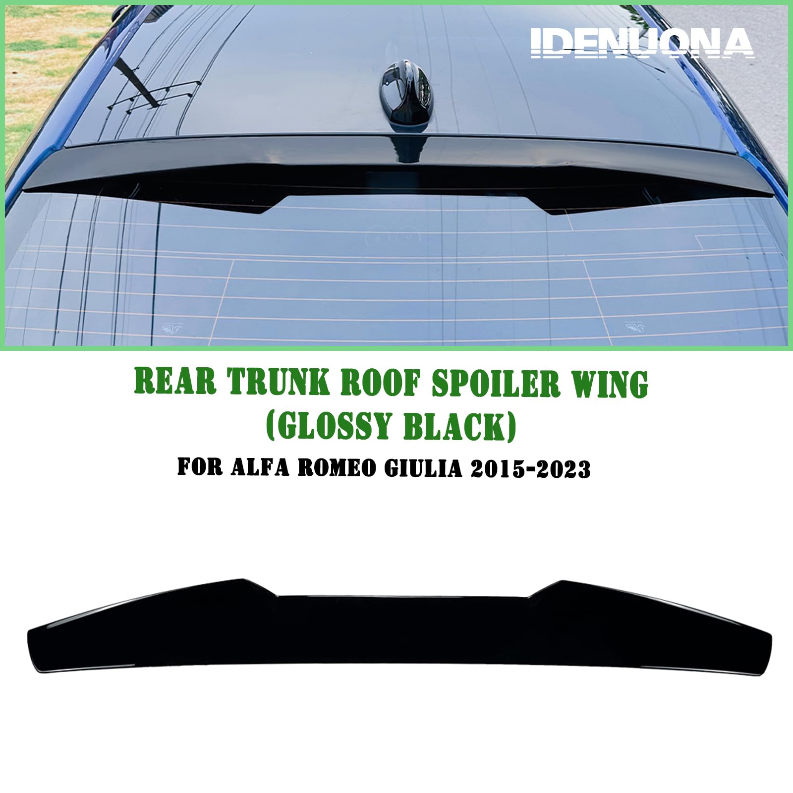 Spoiler labbro bagagliaio posteriore per Alfa Romeo Giulia 2015-2024 2016 nero
