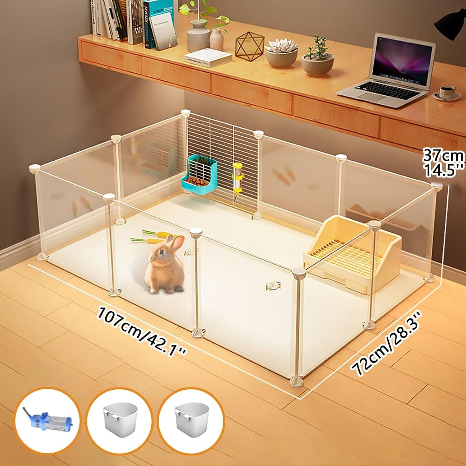 Gabbia for Piccoli Animali Domestici – Fai da Te for Interni/Esterni(107x72x37cm-With Top)