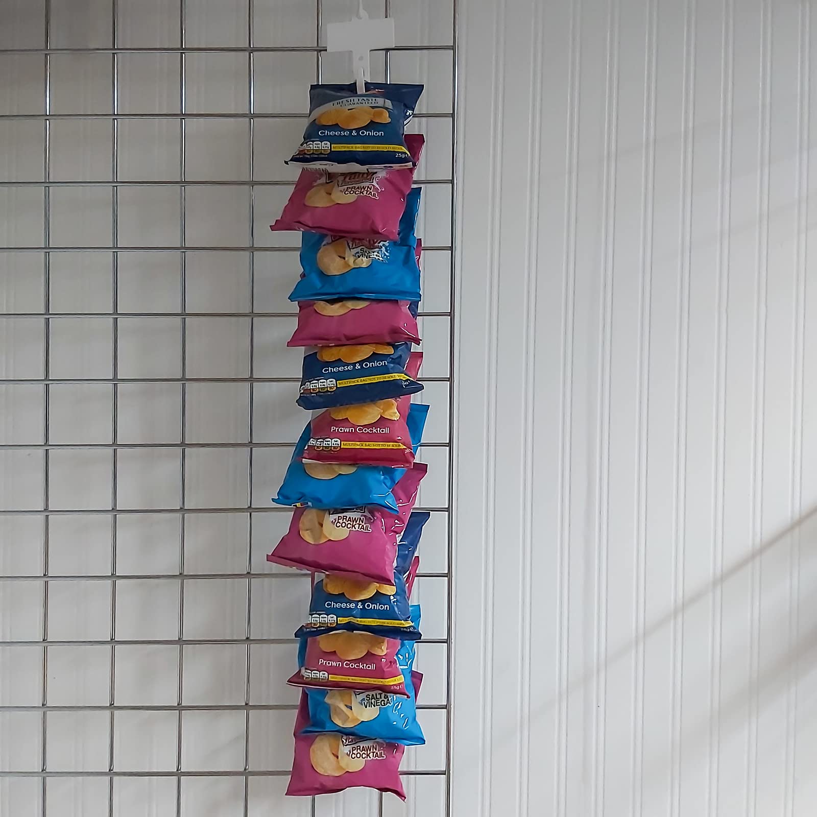 Display Stands Pack of 5 Merchandising Strips - Hanging White Plastic Supermarket Clipstrip 12 Hooks with Header (MS1x5-FBA) - Image 3