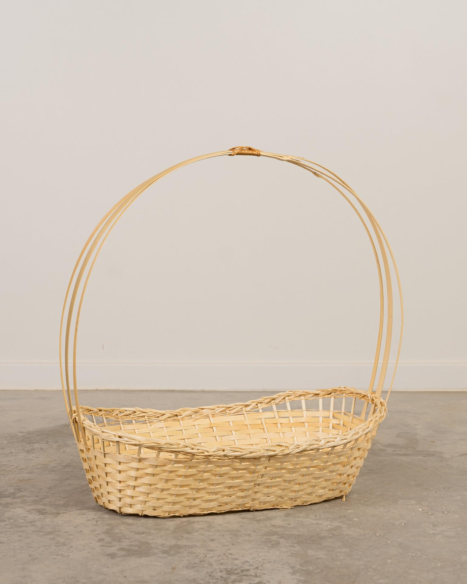 Cesta Navideña Vacía de Bambú 57cm para Detalles de Navidad