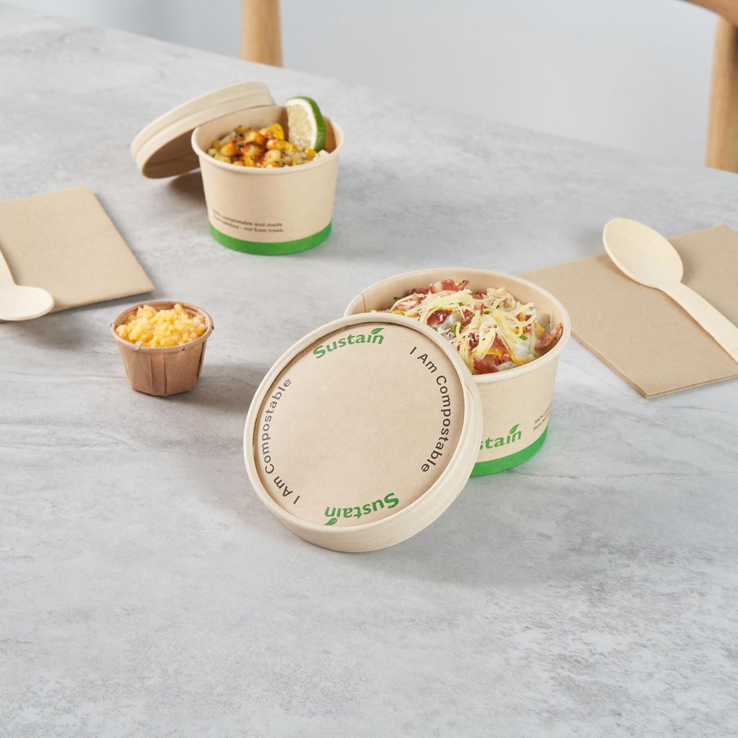 Restaurantware Cup Lids 200 Pack of Fits 8 oz Bamboo Cups Leak-Resistant Disposable Sustainable To-Go Kraft Brown Container Lids