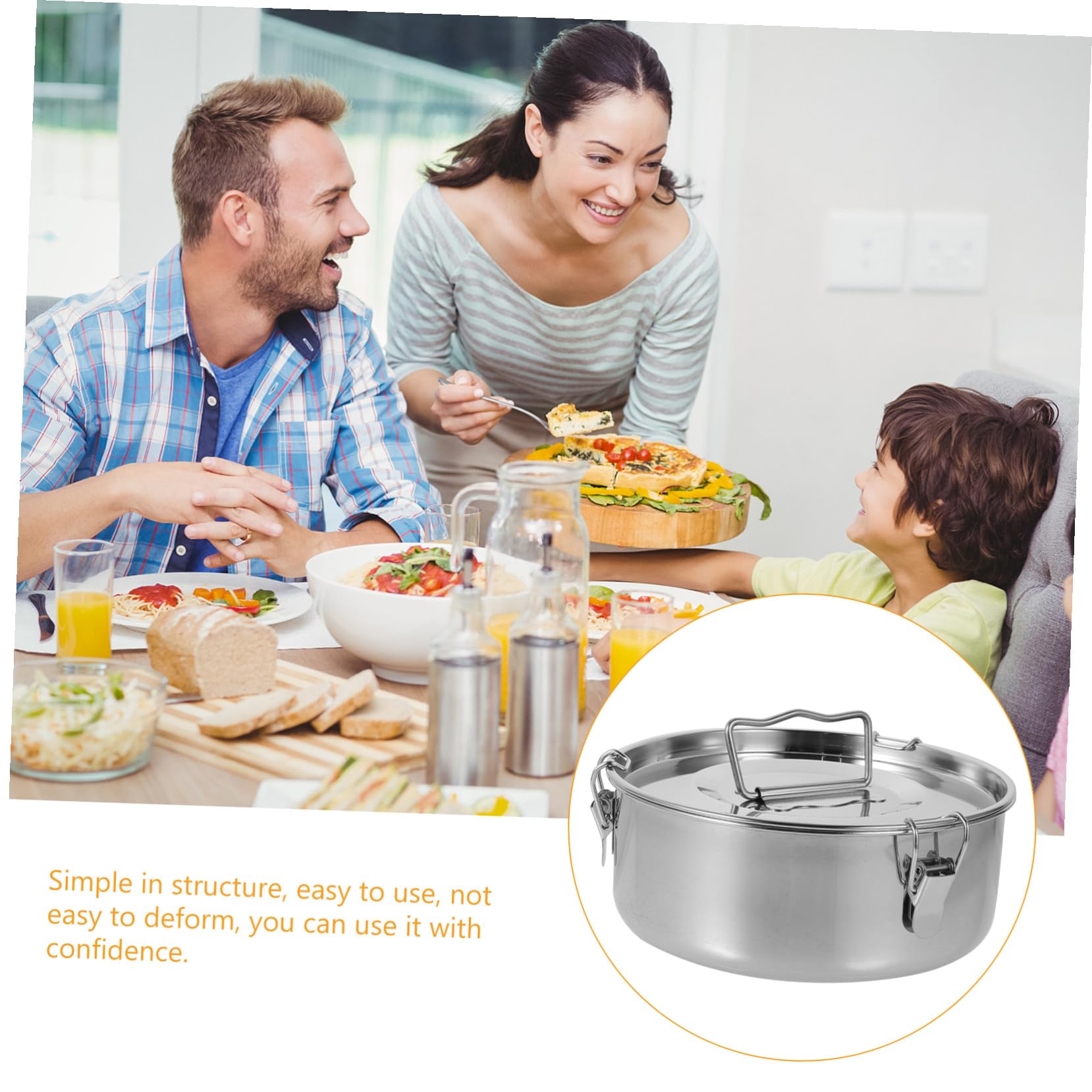 COLLBATH Molde para Flan con Tapa y Asa, Olla Vaporera de Acero Inoxidable para Cocinar al Vapor, Adecuado para Flanes, Pudines, Quiches y Mariscos en Cocina Doméstica