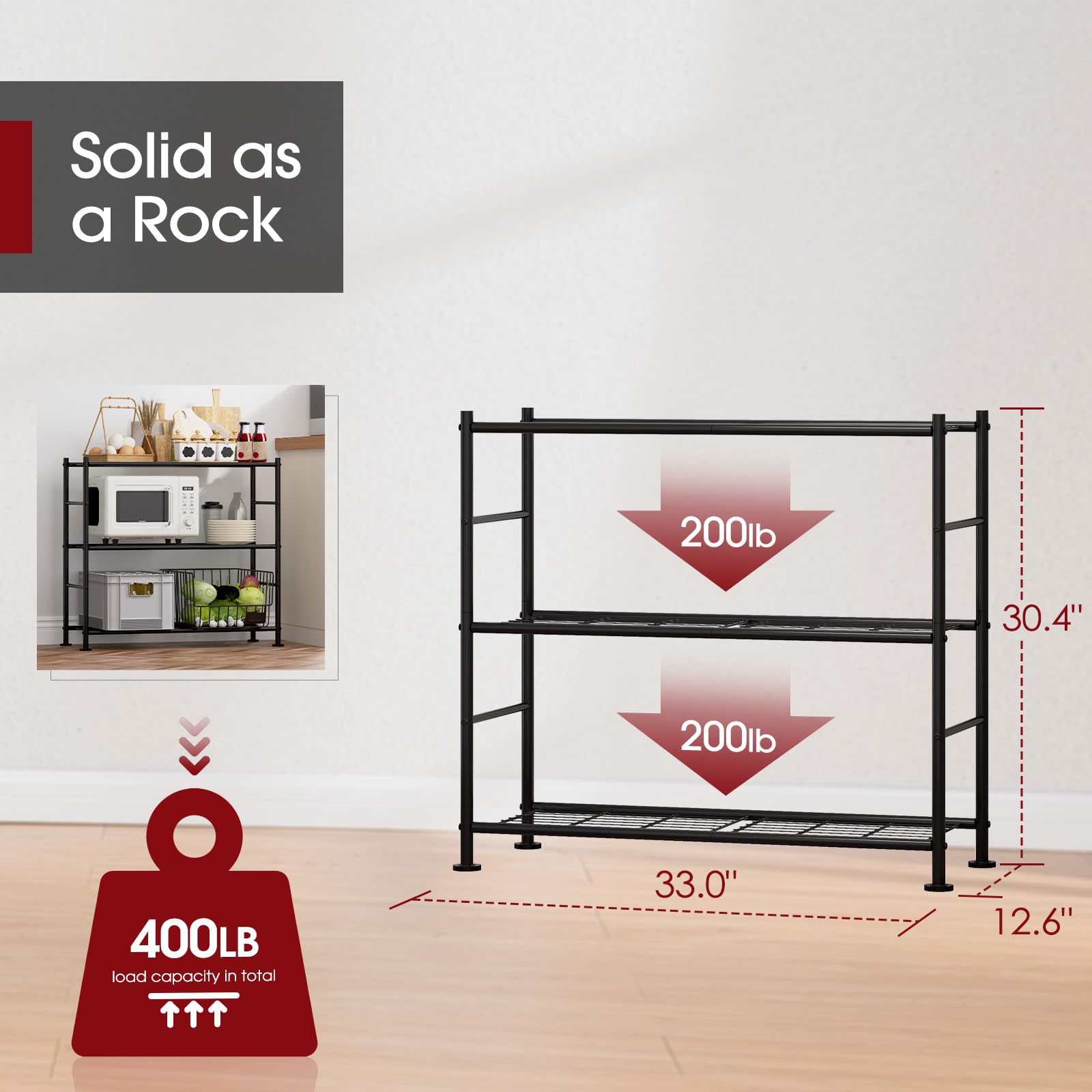 Amazon.com: Sakugi Storage Shelves - 3 Tier Shelf Organizer, Heavy