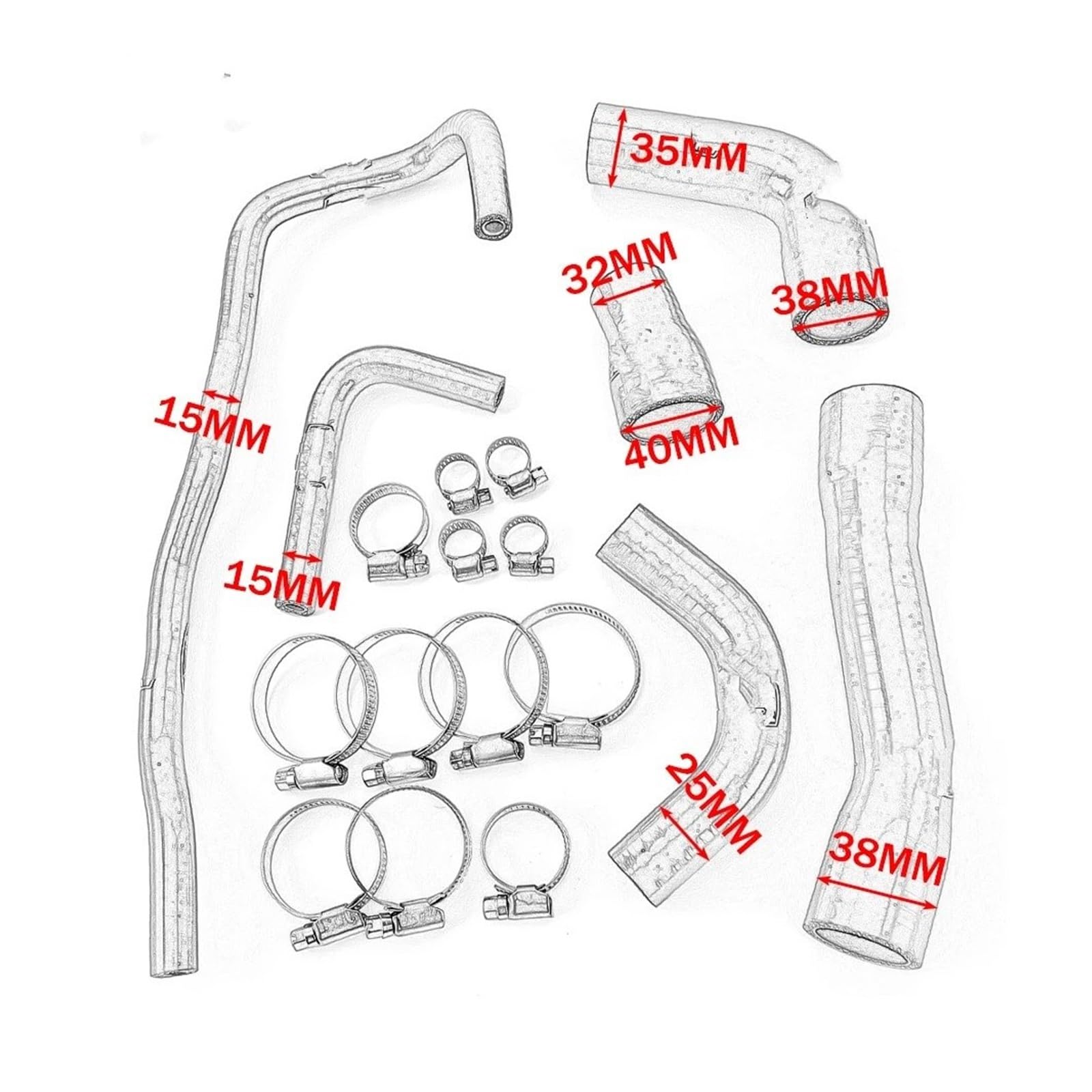 Entrada Aire Manguera De Refrigerante De Silicona Para Radiador, Tubo De Agua Con Abrazadera Para Motocicleta, Para S1000XR 2021 22 2023 2024. Manguera Admisión(Blanco)