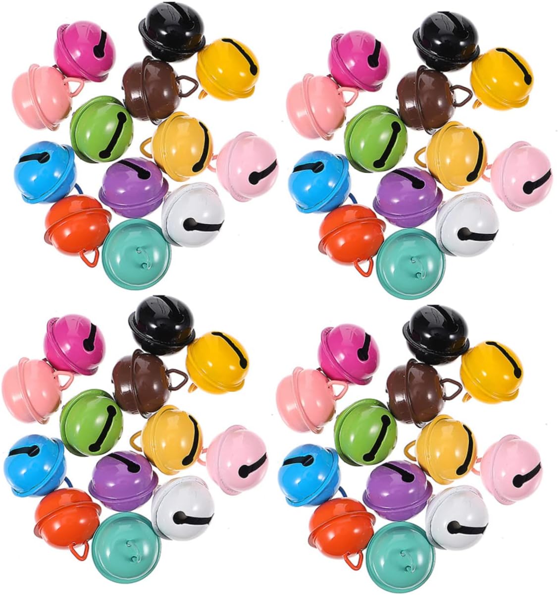 BUGUUYO 100pcs Bells for Crafts DIY Multi-use Small Jingle Bells Keychain Portable Metal for Pet Collar