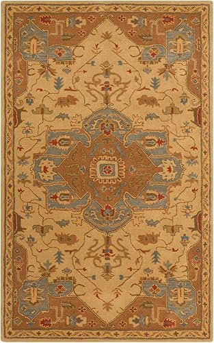 Miniatura 3 de Surya Alfombra clásica de 100% lana copetuda a mano, 4 pies por 6 pies