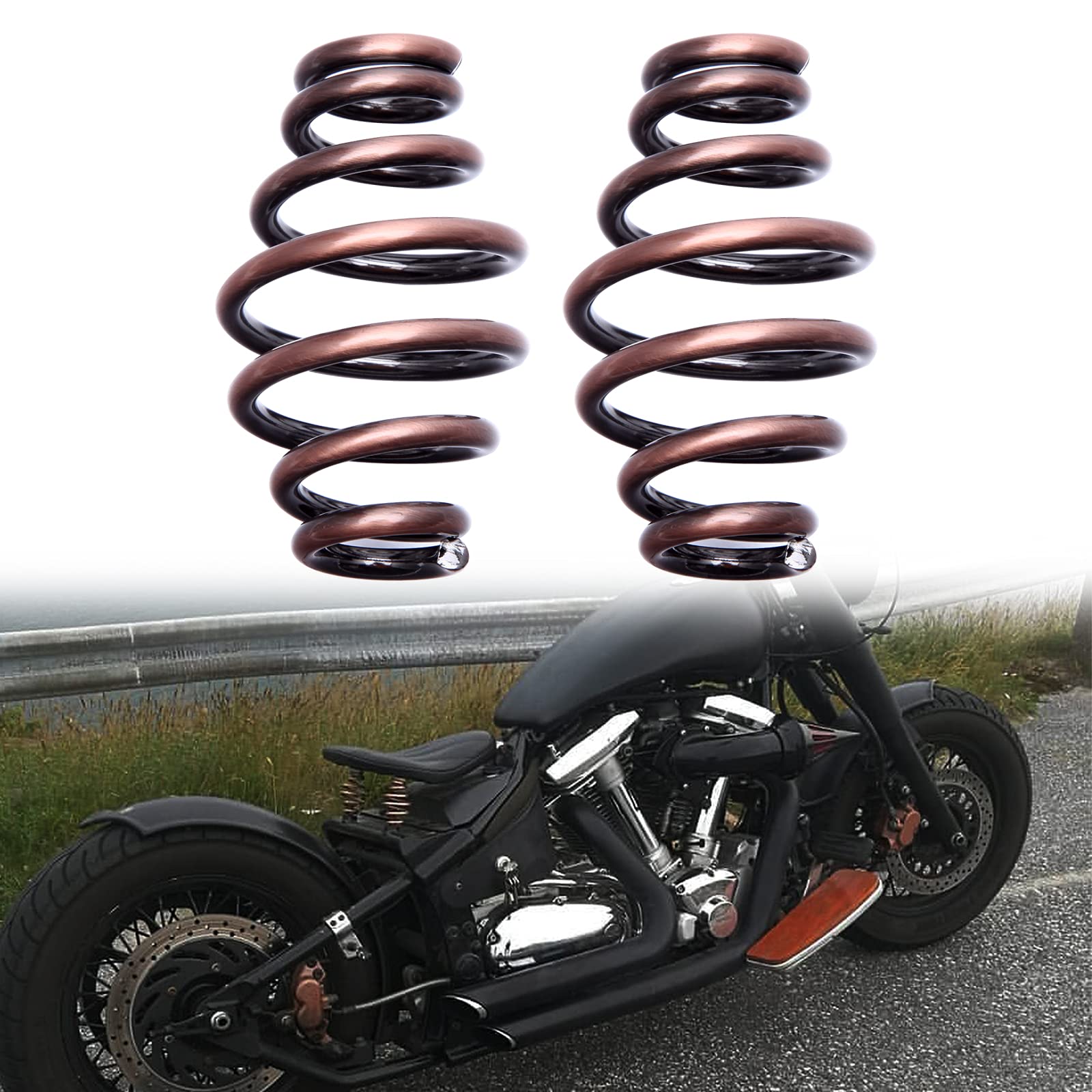 Bronze Solo Seat Springs 3" Compatible with Harley Chopper Bobber Softail Sportster
