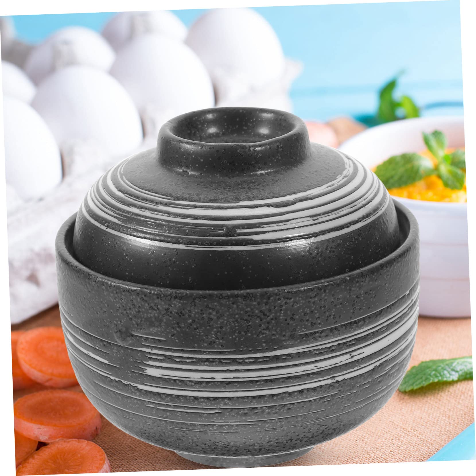 Ciotola Per Ramen Giapponese Con Coperchio In ABS - Per Zuppa, Miso E Noodles, Design Autentico