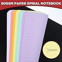 Vista 6 de 8 Pack Spiral Notebook – 5” x 7” Black PVC Cover College Ruled Journals, 100 Sheets/200 Pages – 7 Colors Vibrant Lined Paper Memo Pads for Learning