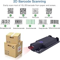 Vista 2 de Symcode Clip de código de barras portátil con Bluetooth - 1D 2D QR lector de código de barras, PDF417, matriz de datos, Maxicode, conexión