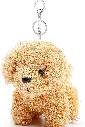 Anboor Pequeños animales de peluche 4.8 pulgadas lindo cachorro de peluche con llavero para recuerdos de fiesta jardín de infantes, 1 perro
