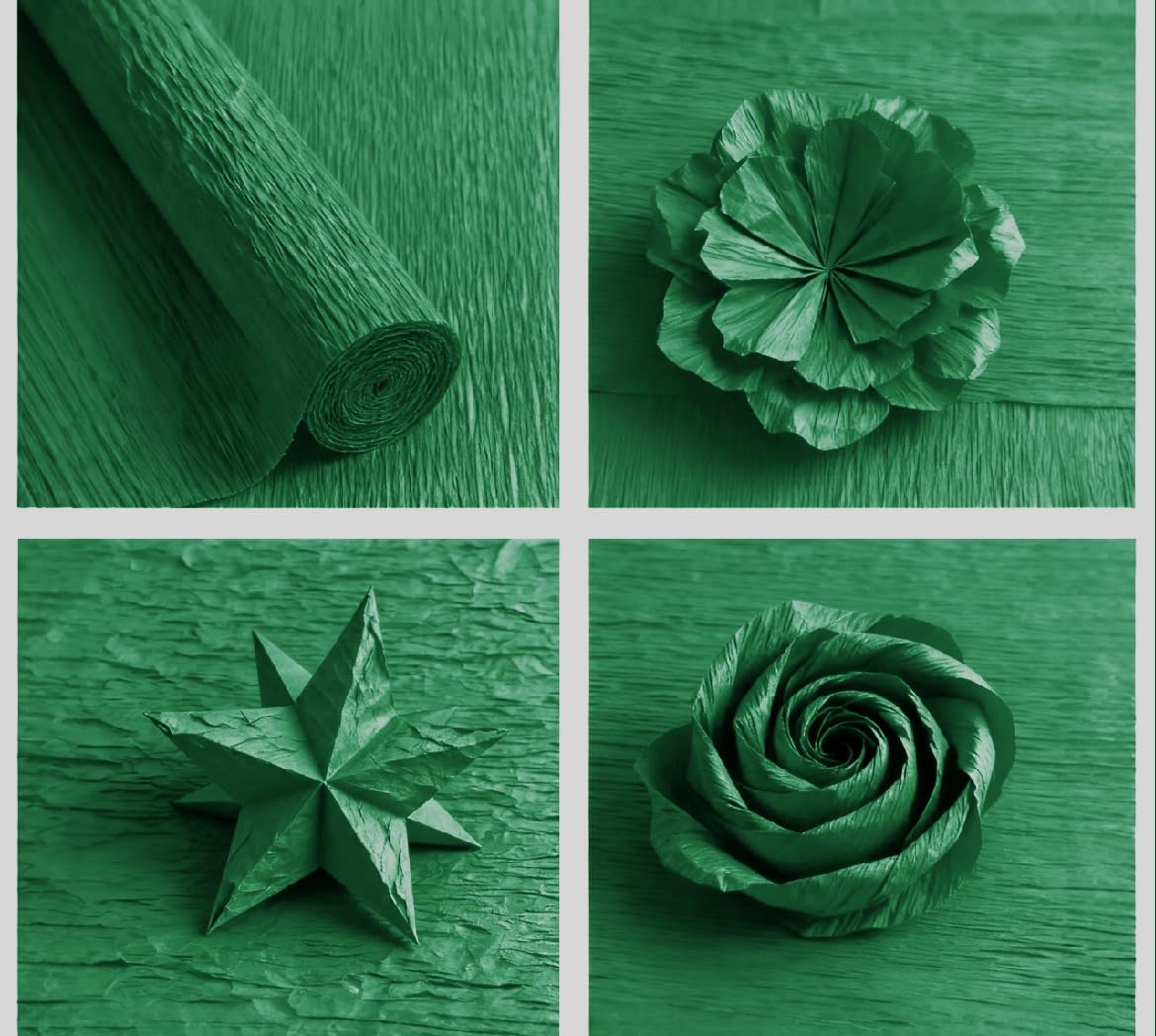 Sejas Collections Green 75 GSM Craft Paper, 8x20 inches, Set of 1 Roll, Ideal for DIY Flower Making, Wrapping, Art Projects 2