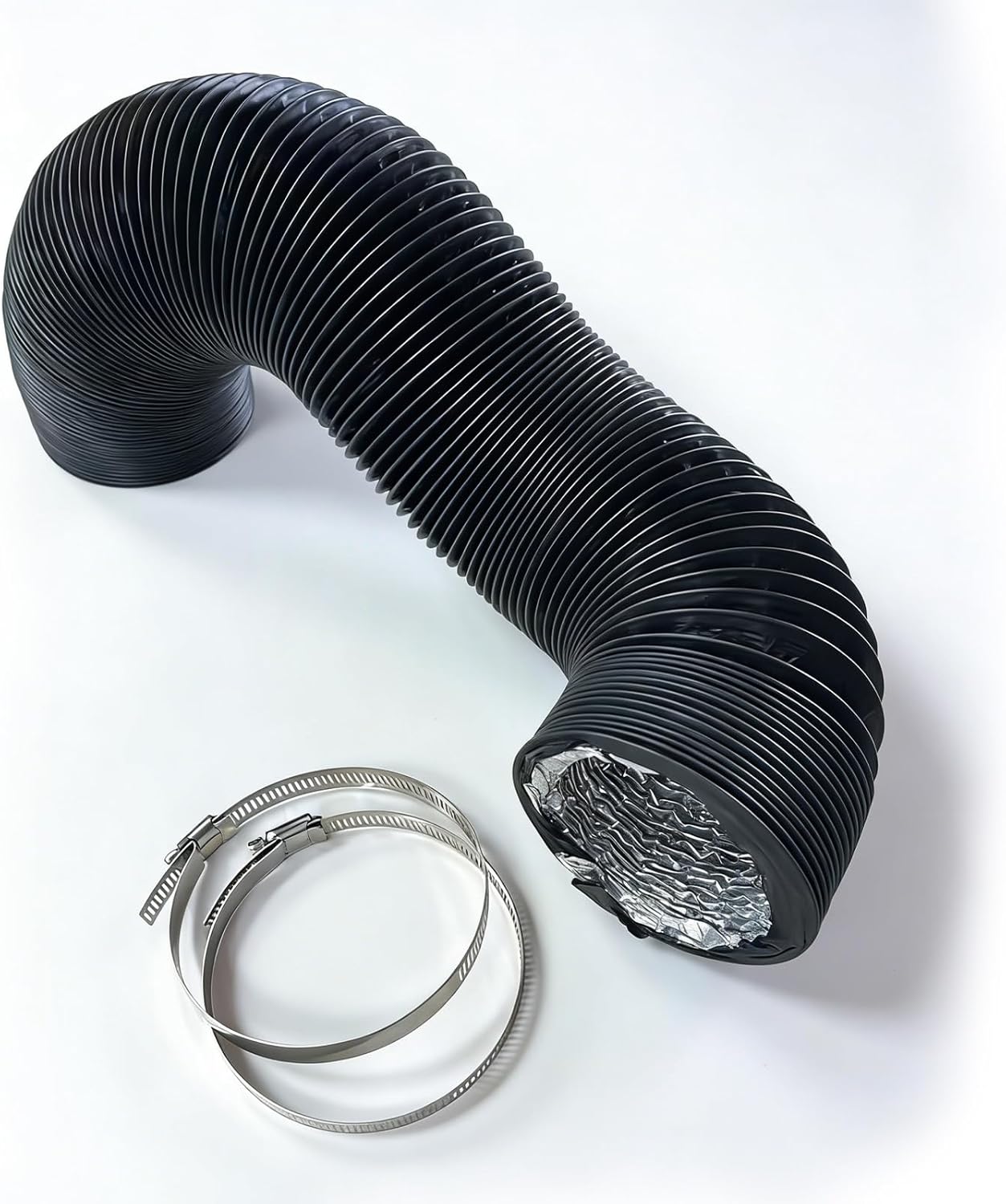 Dryer Vent Hose | Flexible Aluminum Duct with 2 Clamps | Heavy-Duty Four Layer Protection for HVAC Ventilation Exhaust (10 Inch, 12,Feet)