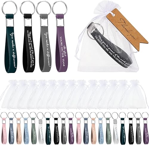 60 juegos de regalos de agradecimiento para empleados regalo de agradecimiento llaveros motivacionales de silicona a granel con etiqueta de