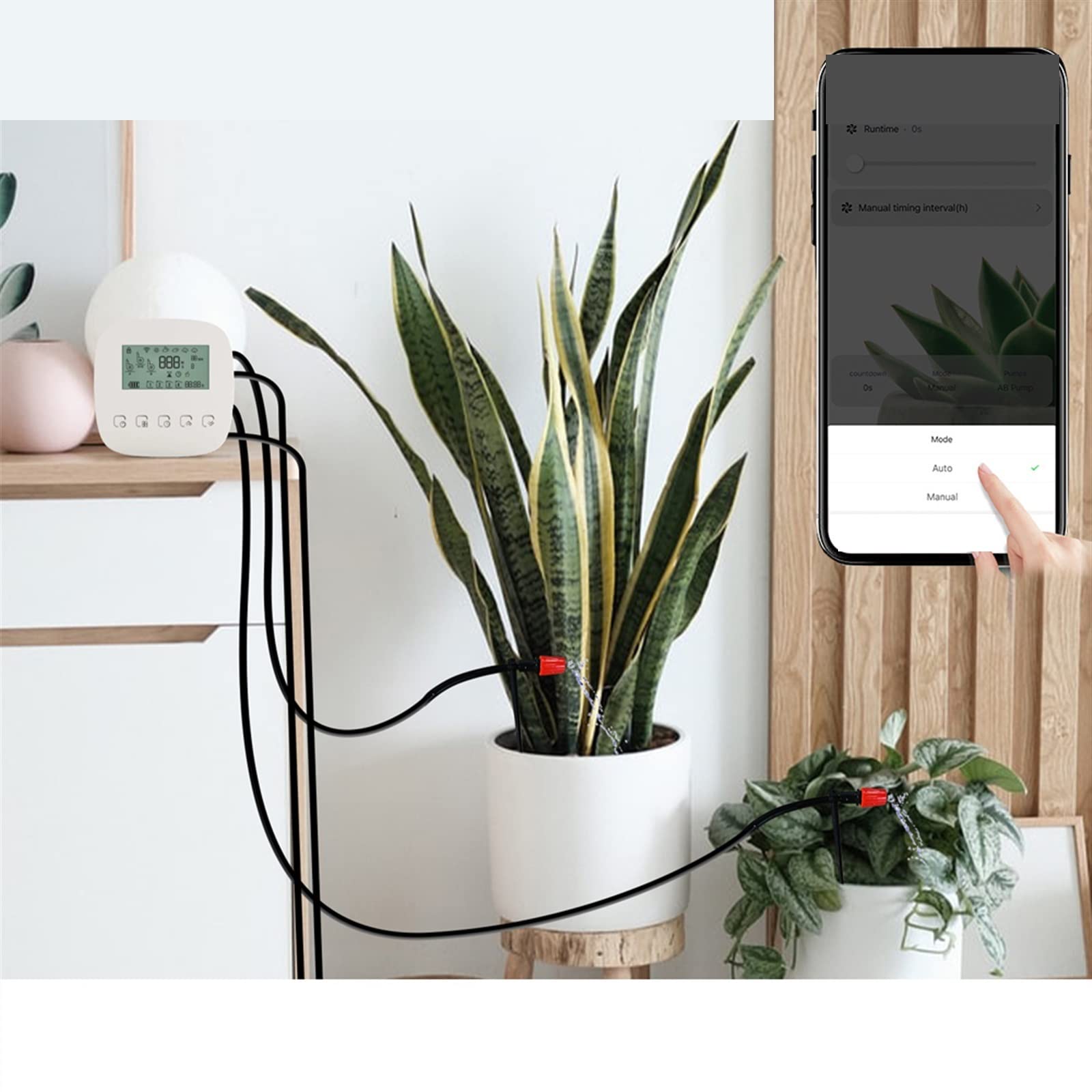 Kit di irrigazione a goccia automatica Timer di irrigazione for irrigazione digitale Wifi Tuya Controller di irrigazione a micro-drip del timer automatico intelligente con pannello solare per Piante i