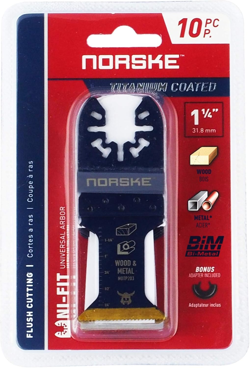 Exclusive Discount 90% Price Norske Tools NOTP277 1 1/4 inch Flush Cut Bi-Metal Oscillating Multi Tool Accessory Blade Universal Fit for Wood and Metal (10pc Pack) | Oscillating Saw Blades