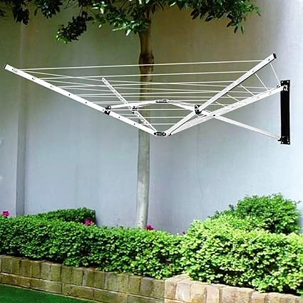 wall mounted rotary clothes line