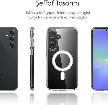 Rongep Samsung Galaxy A36 için Şeffaf Kılıf Mag-Clear Güçlü Manyetikli [MagSafe ile Uyumlu] A36 Koruyucu Sararmaya Dayanıklı Kalın Yapılı Darbe Emici PC+TPU Hibrit Tasarım Samsung A36 Kılıfı