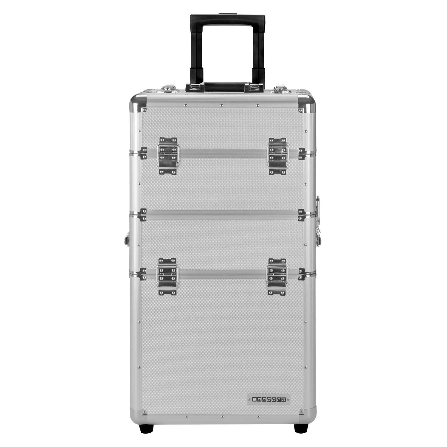 anndora 2 Rad Werkzeug Trolley 60 Liter Werkzeugkoffer silber