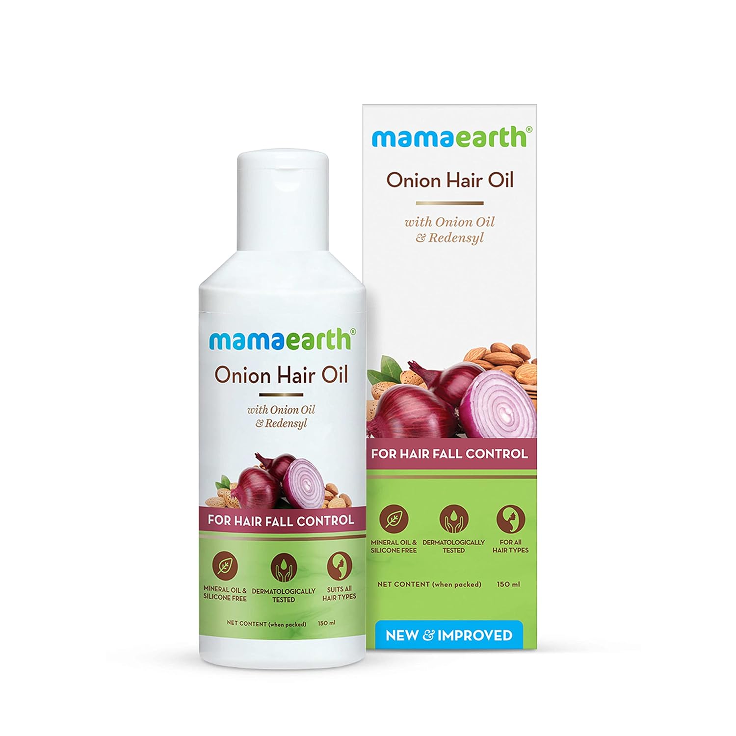 Mamaearth Onion Hair Oil for Hair Growth & Hair Fall Control with Redensyl 150ml