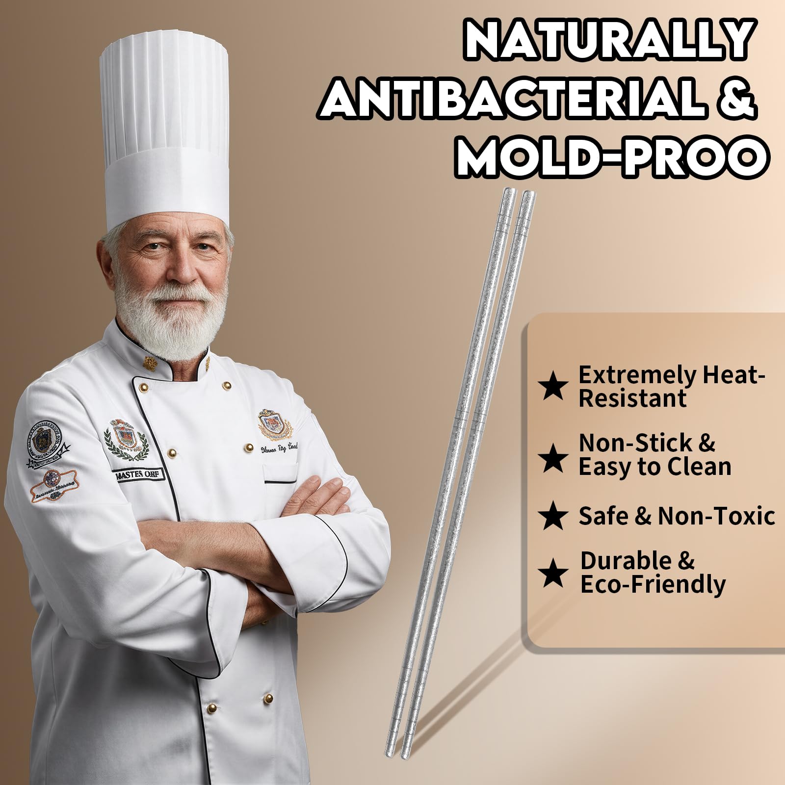 Pure Titanium Chopsticks 1 Pair, Reusable Lightweight Hollow Core, No Metallic Taste, Dishwasher Safe, Anti-Slip Texture - BPA Free Non-Toxic Healthy Eating Utensils — Amazon image 6