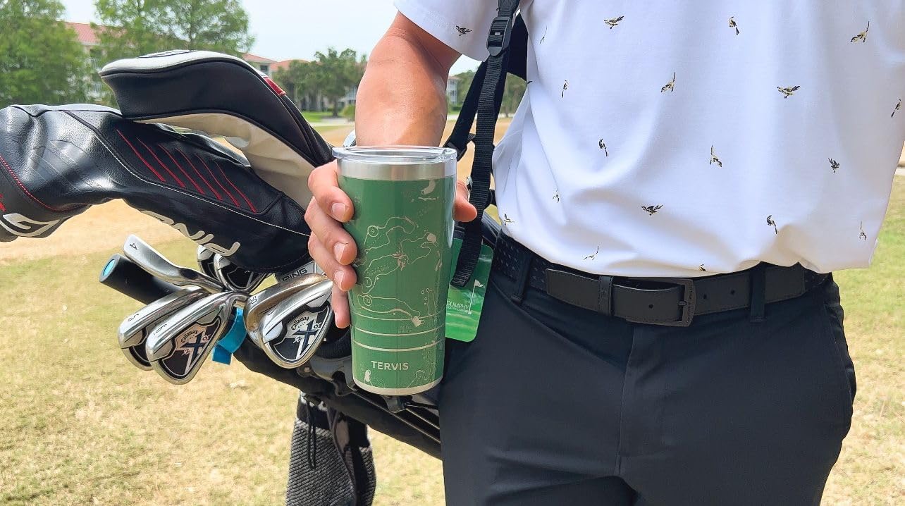 Tervis Traveler Golf Course Map Triple Walled Insulated Tumbler Travel Cup Keeps Drinks Cold & Hot, 20oz, Stainless Steel - Image 3