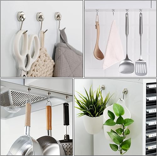 Miniatura 45 de E BAVITE Ganchos magnéticos giratorios negros, gancho magnético de neodimio fuerte de 30 libras con revestimiento epoxi para refrigerador, crucero