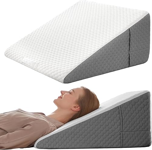 Almohada de cuña de cama de 12 pulgadas para dormir después de la cirugía y soporte de cabecera, reflujo ácido, reflujo gastroesofágico y alivio de
