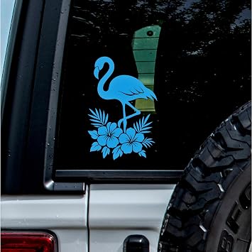 No Background - Waterproof Car Sticker Decal of Flamingo for Laptops, Water Bottles, Cars, Trucks, Wall Ideal Gift 2 Pcs Azure Blue, 9.4 x 14.0 |K16296BE