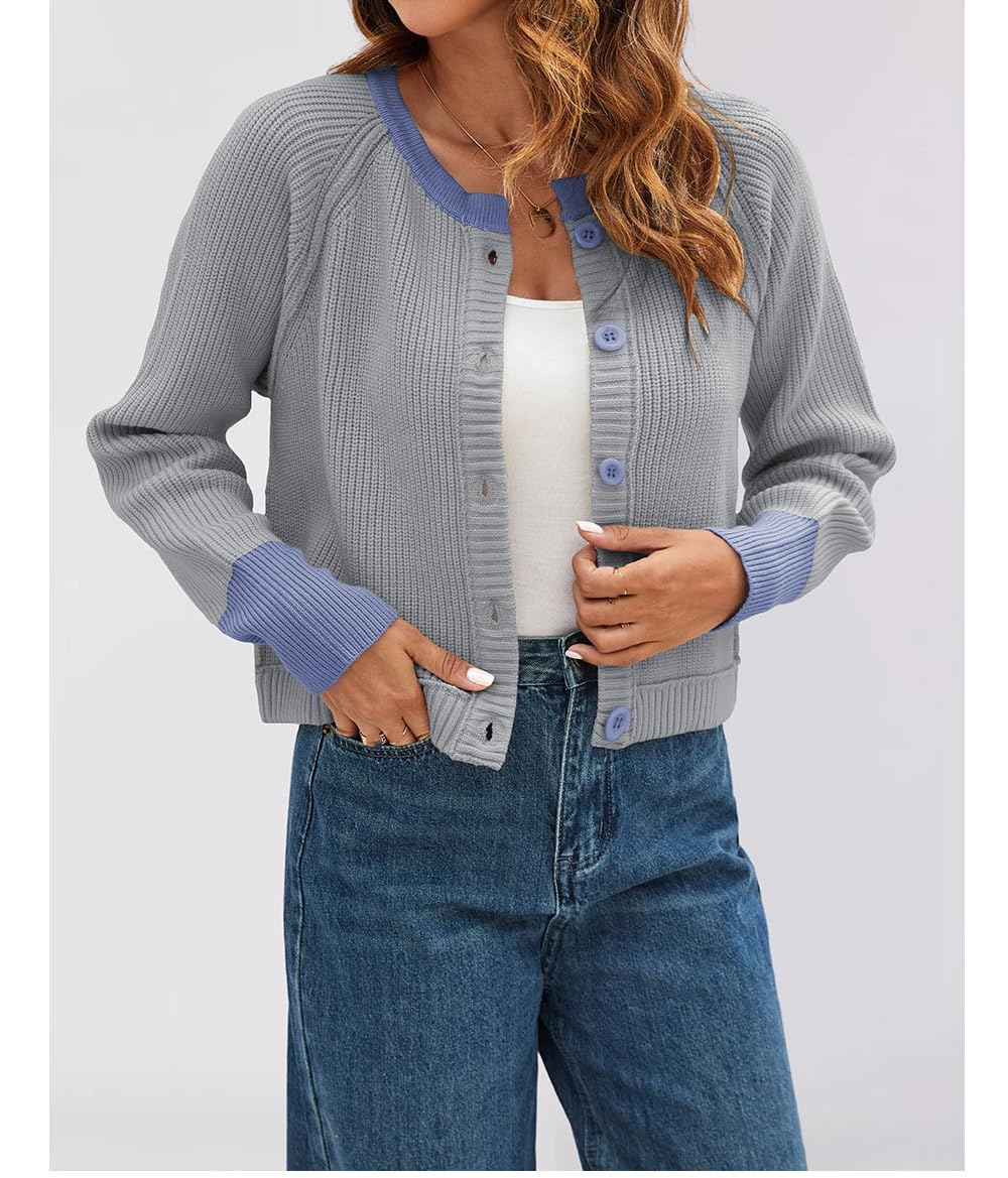 Cardigans pour Femmes Pull Léger À Manches Longues et Col Rond Boutonné Veste Courte en Maille pour Femmes Cardigan Style Festival Bavarois Tenue Dirndl Oktoberfest