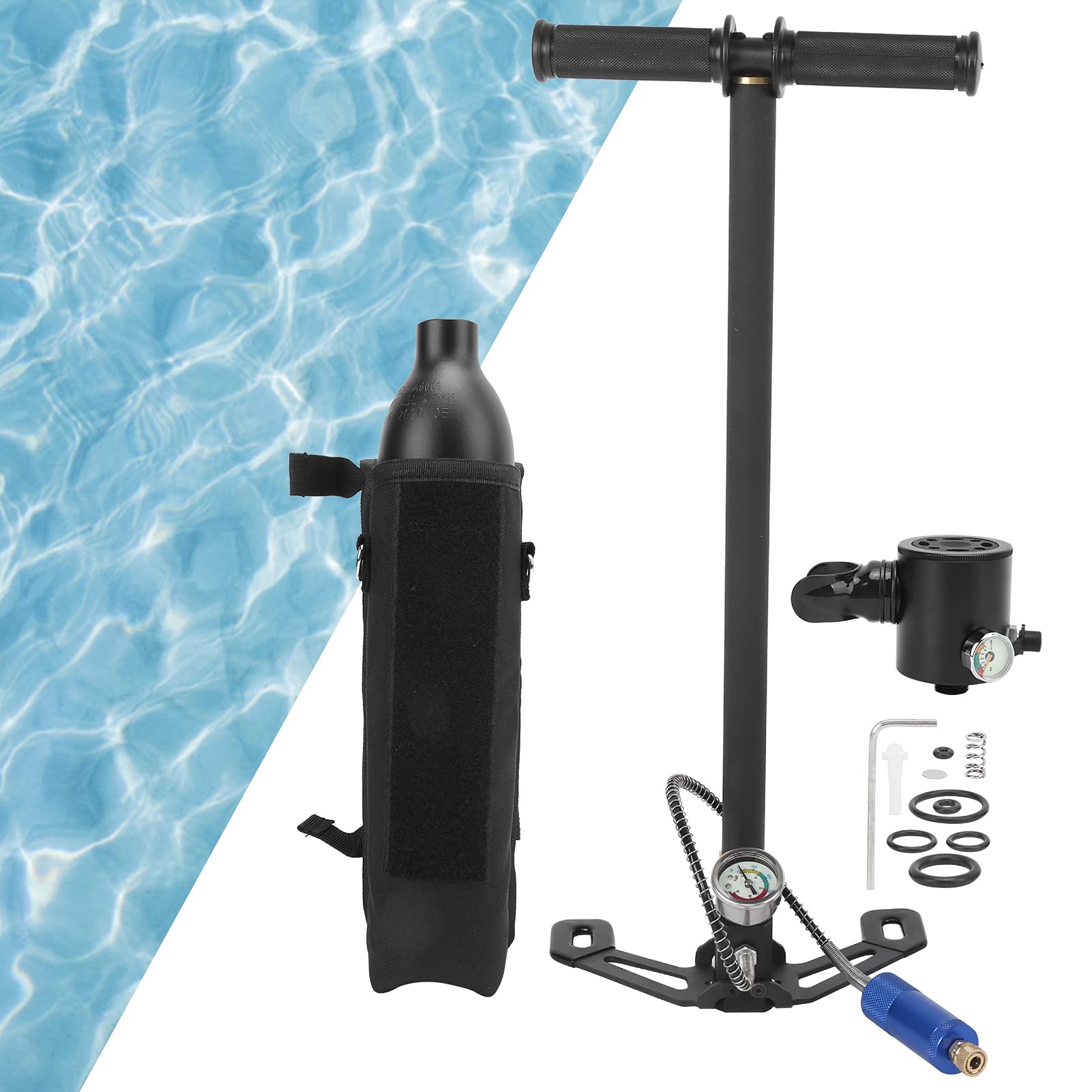 Équipement de Plongée sous Marine, 0.5l Mini Bouteille D'oxygène pour Bouteille de Plongée avec Une Capacité de 5 à 10 Minutes, Portable Plongée Réservoir Kit Mini Réservoir Plongée sous(#1)