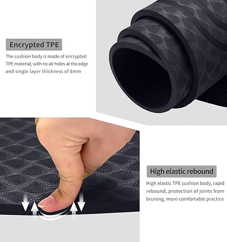 Miniatura 3 de Tapete de cuerda de saltar de 8201.181 in, tapete de ejercicio duradero, antideslizante, tapete de entrenamiento con cuerda de saltar y bolsa de