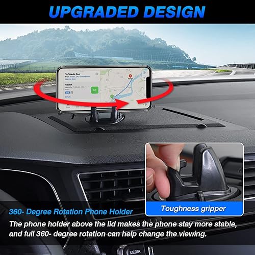 Miniatura 5 de FIILINES Caja de almacenamiento para tablero para VW Volkswagen Tiguan 2018-2024, organizador de consola central de tablero con soporte para