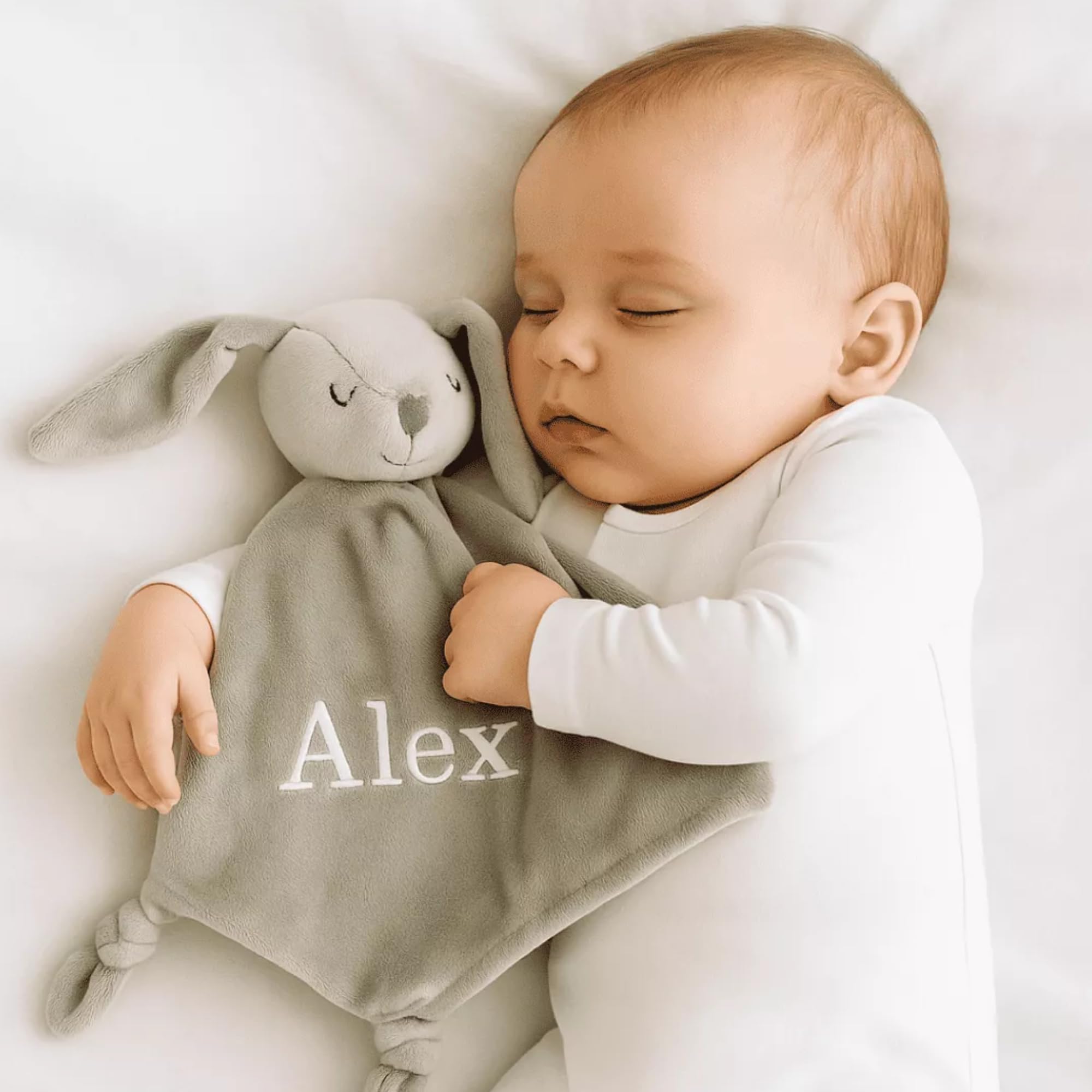 Regalo para Recién Nacido | Doudou Personalizado y Lampara de Luz Nocturna | Hecho a Mano en España | Caja de Regalo de Lujo (Rosa) | BebeDeParis