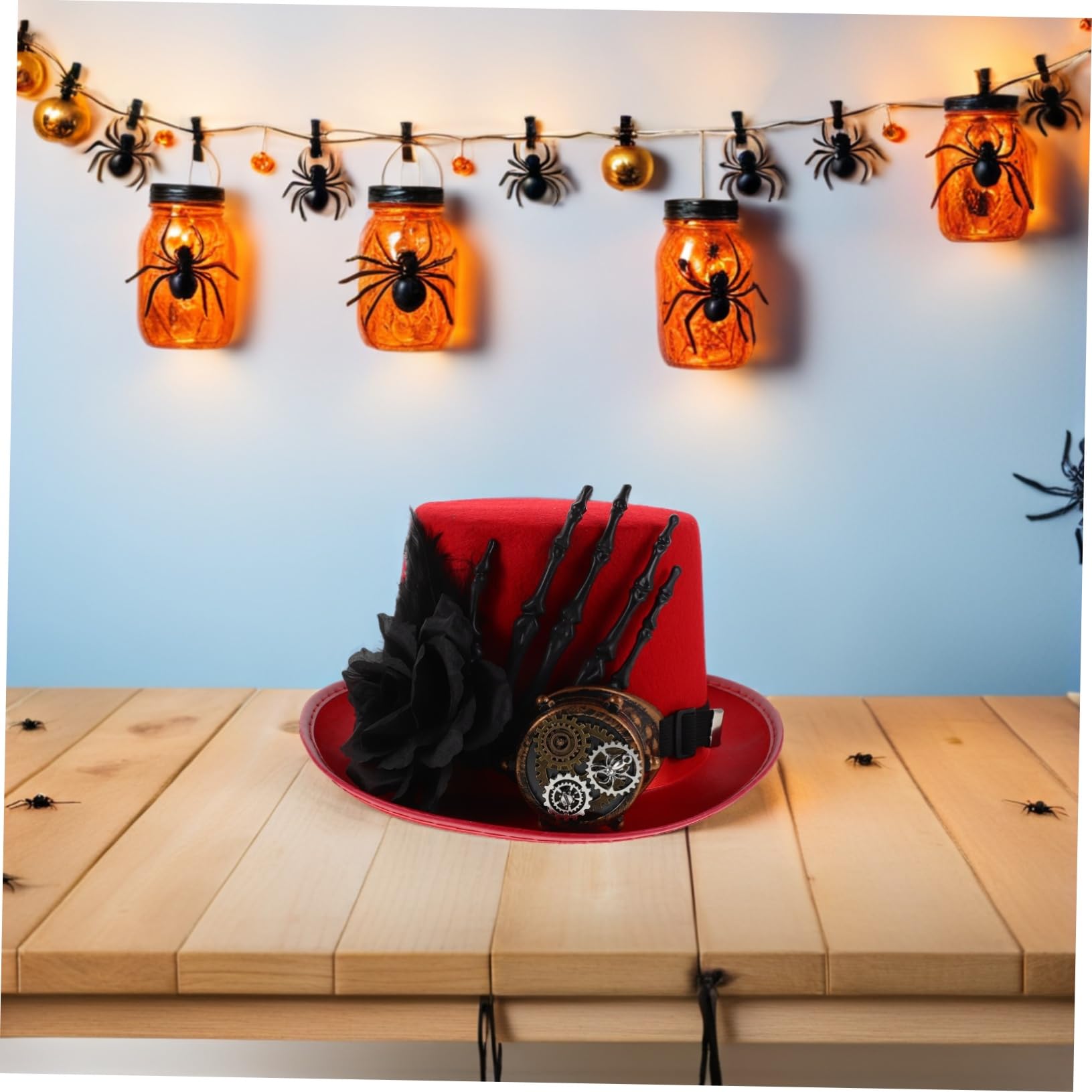 Healvian Sombrero de Copa Steampunk con Diseño de Calavera para Disfraces de Halloween Fiestas y Eventos Cosplay un Accesorio Único para Hombres y Mujeres