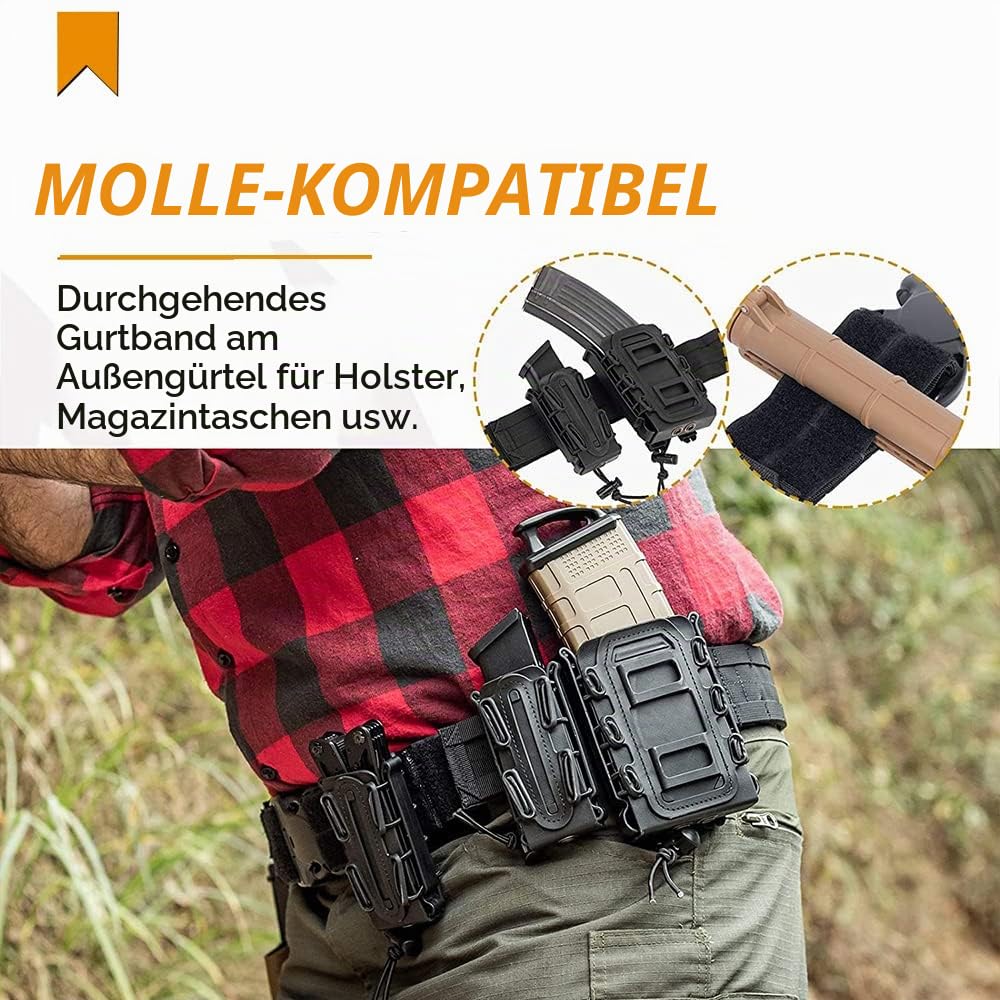 TWINFALCONS Taktischer Gürtel mit Schnellverschluss, Kampfgürtel Militär Schwerlast Molle Gürtels Arbeitsgürte mit innerer Anti-Rutsch-Pad für Herren Damen