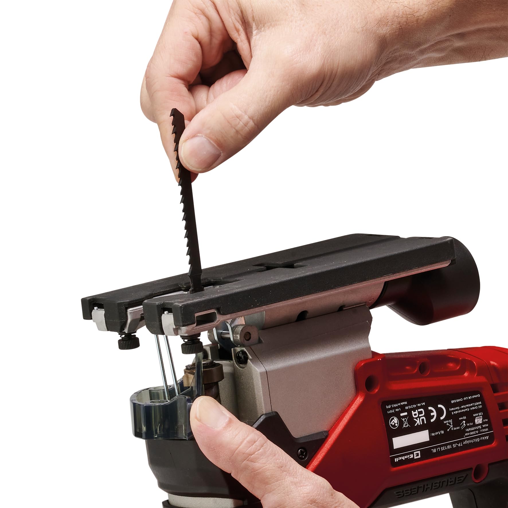 Seghetto alternativo a batteria Einhell Professional TP-JS 18/135 Li BL Power X-Change (18 V, profondità taglio 135 mm su legno, altezza sollevamento 26 mm, brushless, incl. lama, senza batteria)