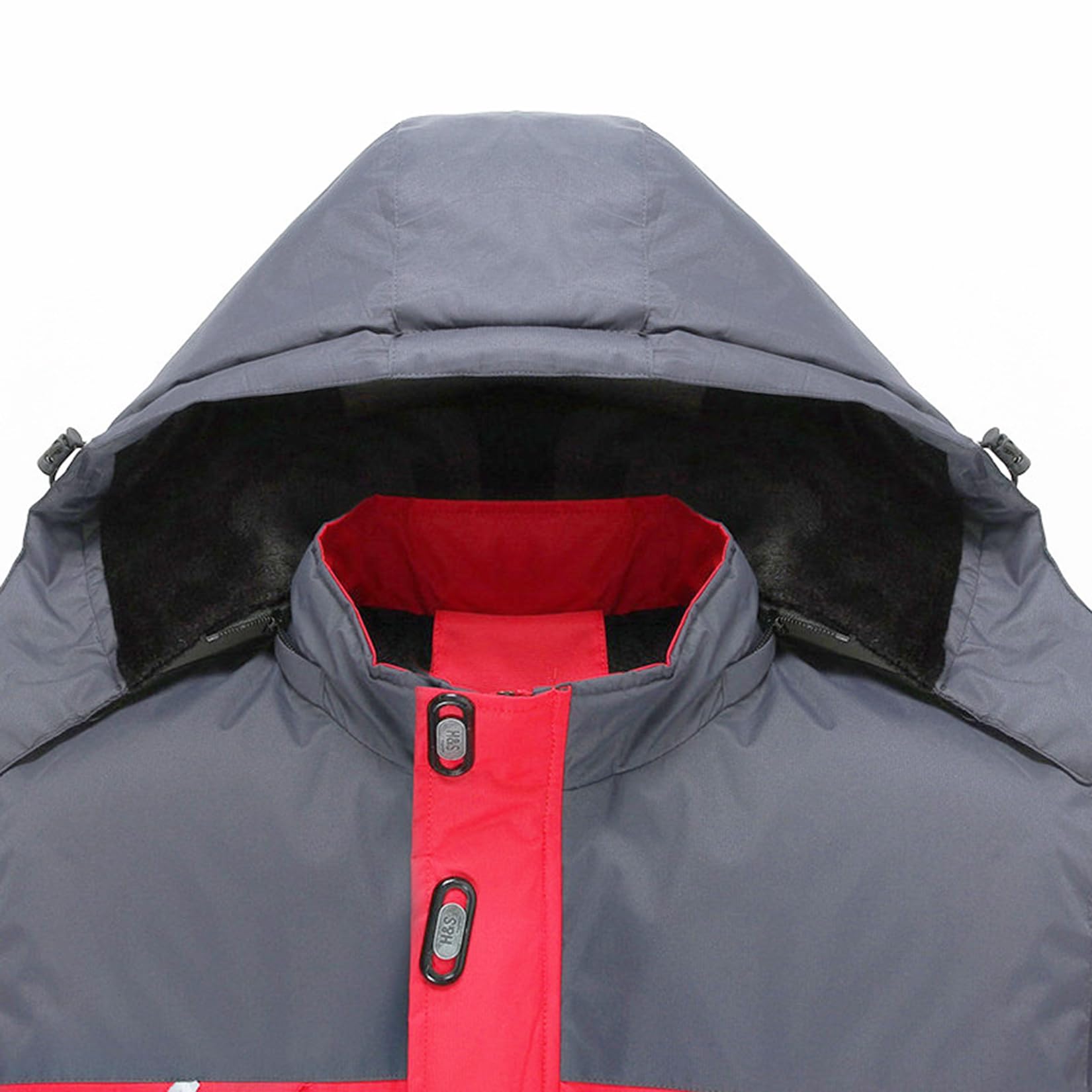 Veste Polaire pour Homme Scania Veste De Ski Imperméable Thermique Veste De Neige Coupe-Vent Épais Manteaux Chauds d'hiver Vestes Parka Rembourrées,Black-4XL
