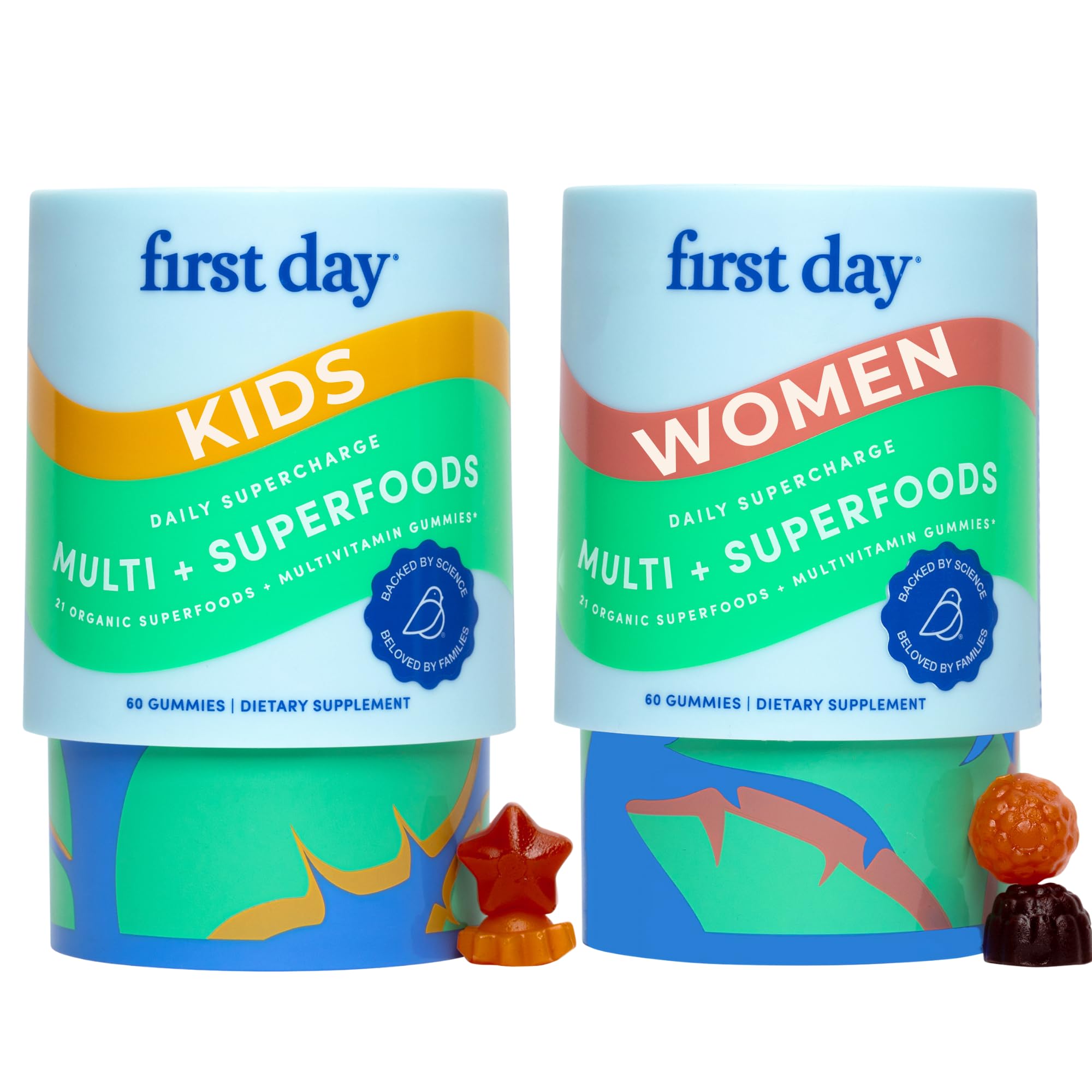 FIRST DAY Kids Multivitamin + Womens Multivitamin Gummies Bundle - 30 Day Supply
