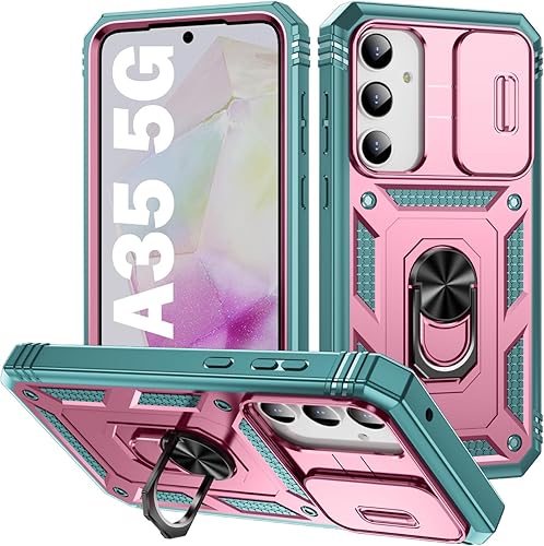 Miniatura 108 de PASNEW Funda para cámara Samsung Galaxy A15 5G, soporte metálico de grado militar, resistente a prueba de golpes, carcasa rígida para Samsung A15